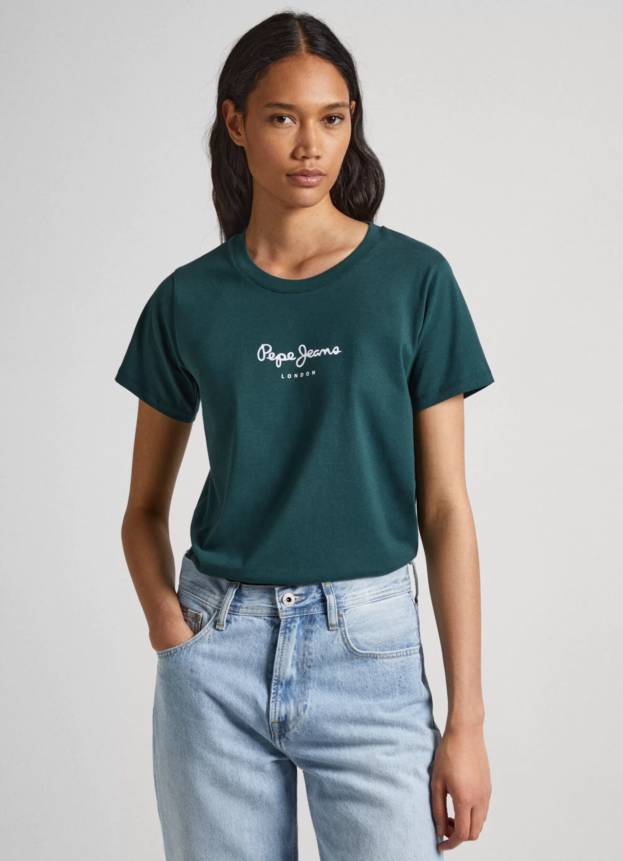 Mulher Pepe Jeans T-Shirts>T-Shirt Logo Estampado