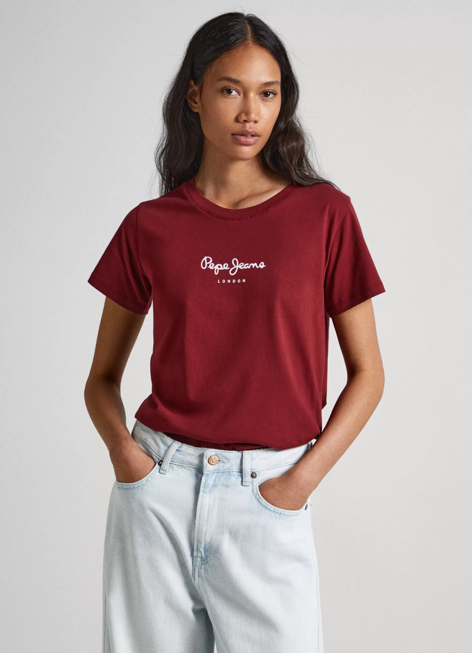 Mulher Pepe Jeans T-Shirts>T-Shirt Logo Estampado