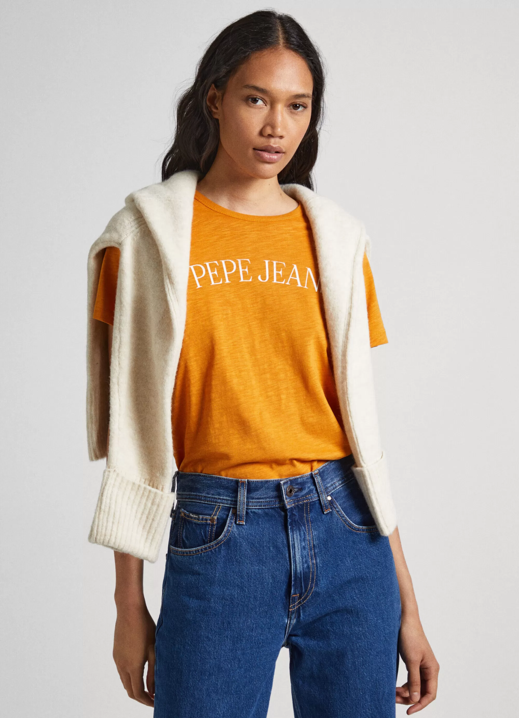 Mulher Pepe Jeans T-Shirts>T-Shirt Logo Estampado