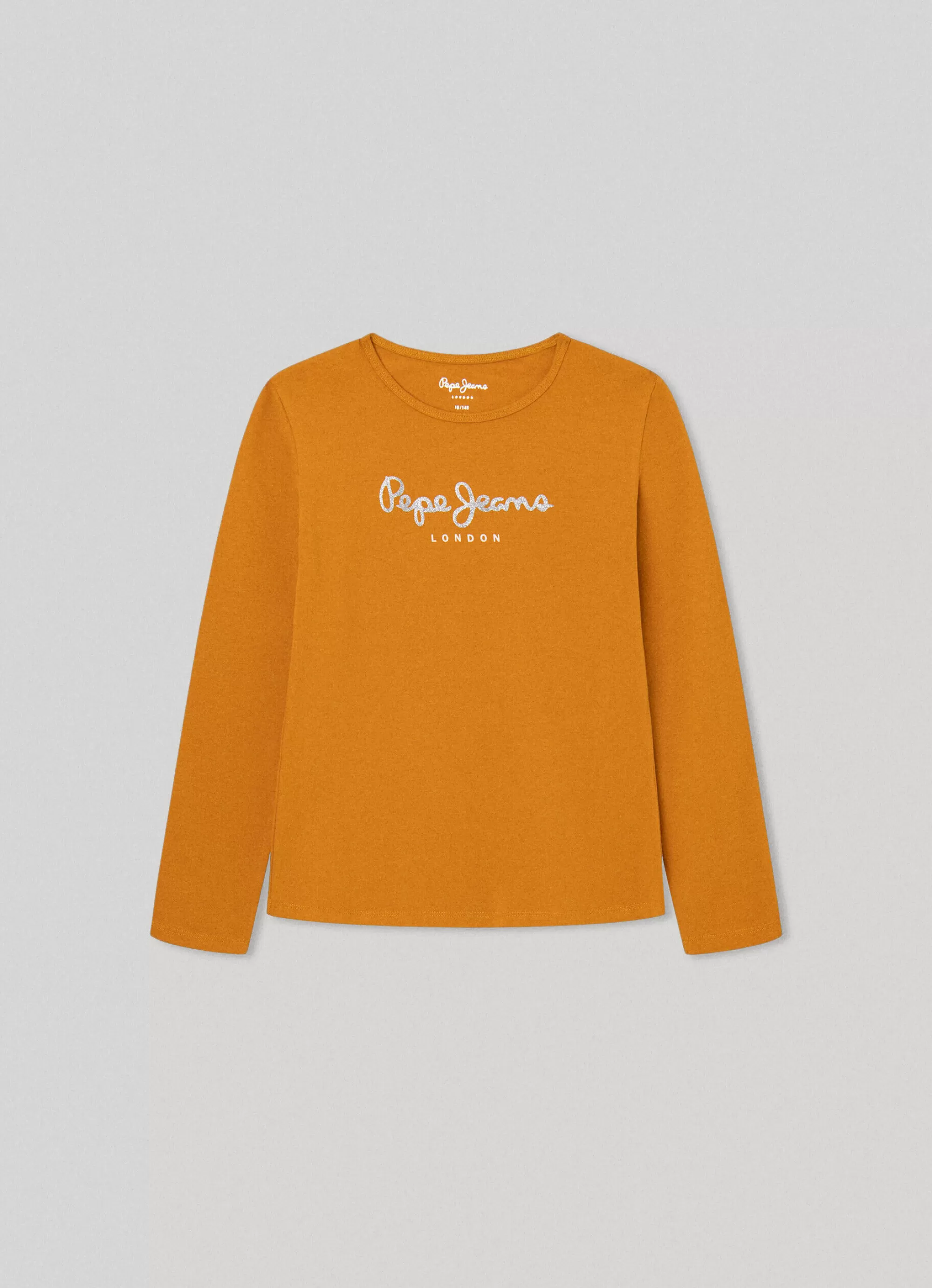 Rapariga Pepe Jeans Camisas E T-Shirts>T-Shirt Logo Glitter Hana Glitter L/S