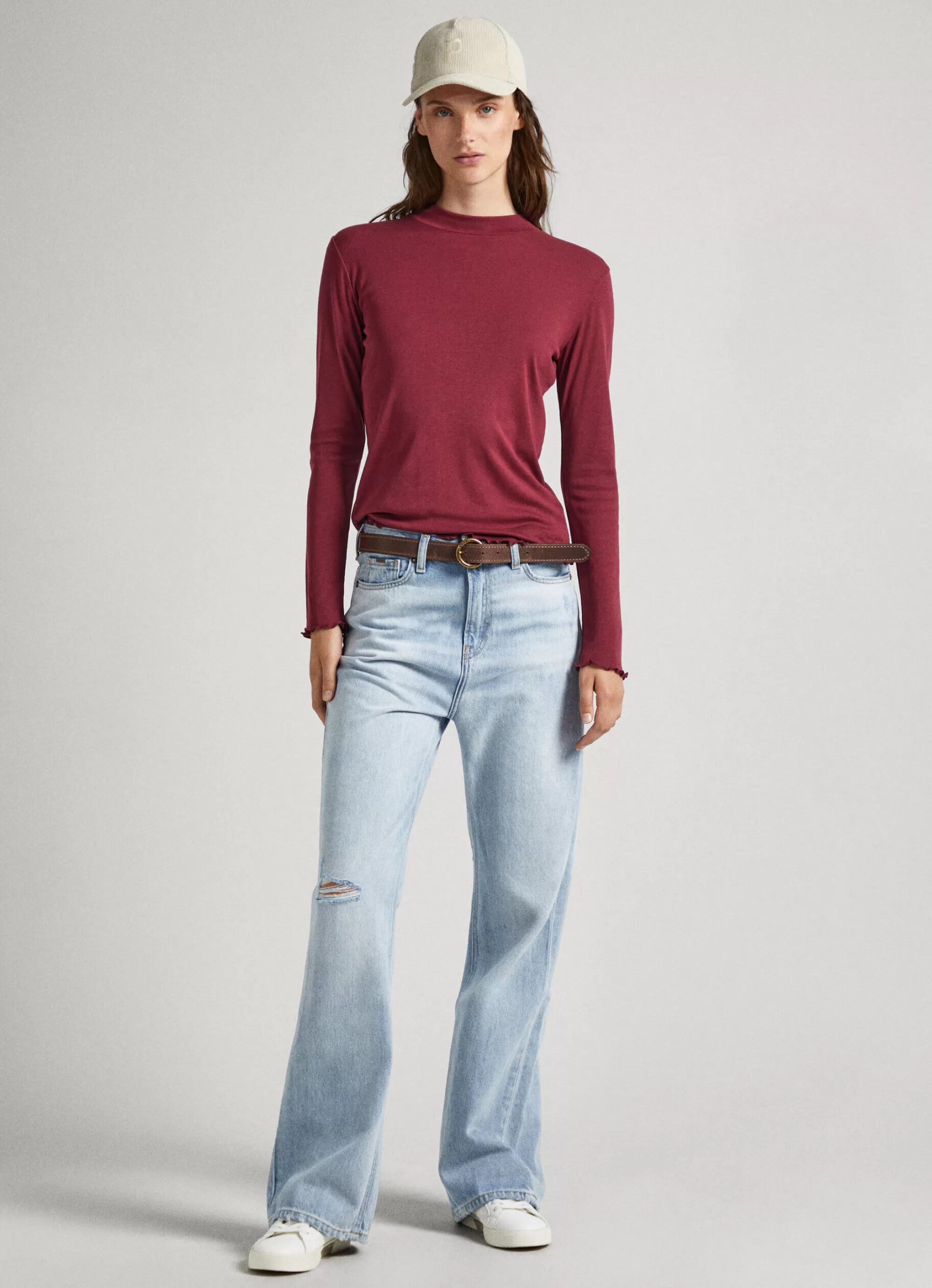 Mulher Pepe Jeans T-Shirts>T-Shirt Manga Comprida Gola Perkins