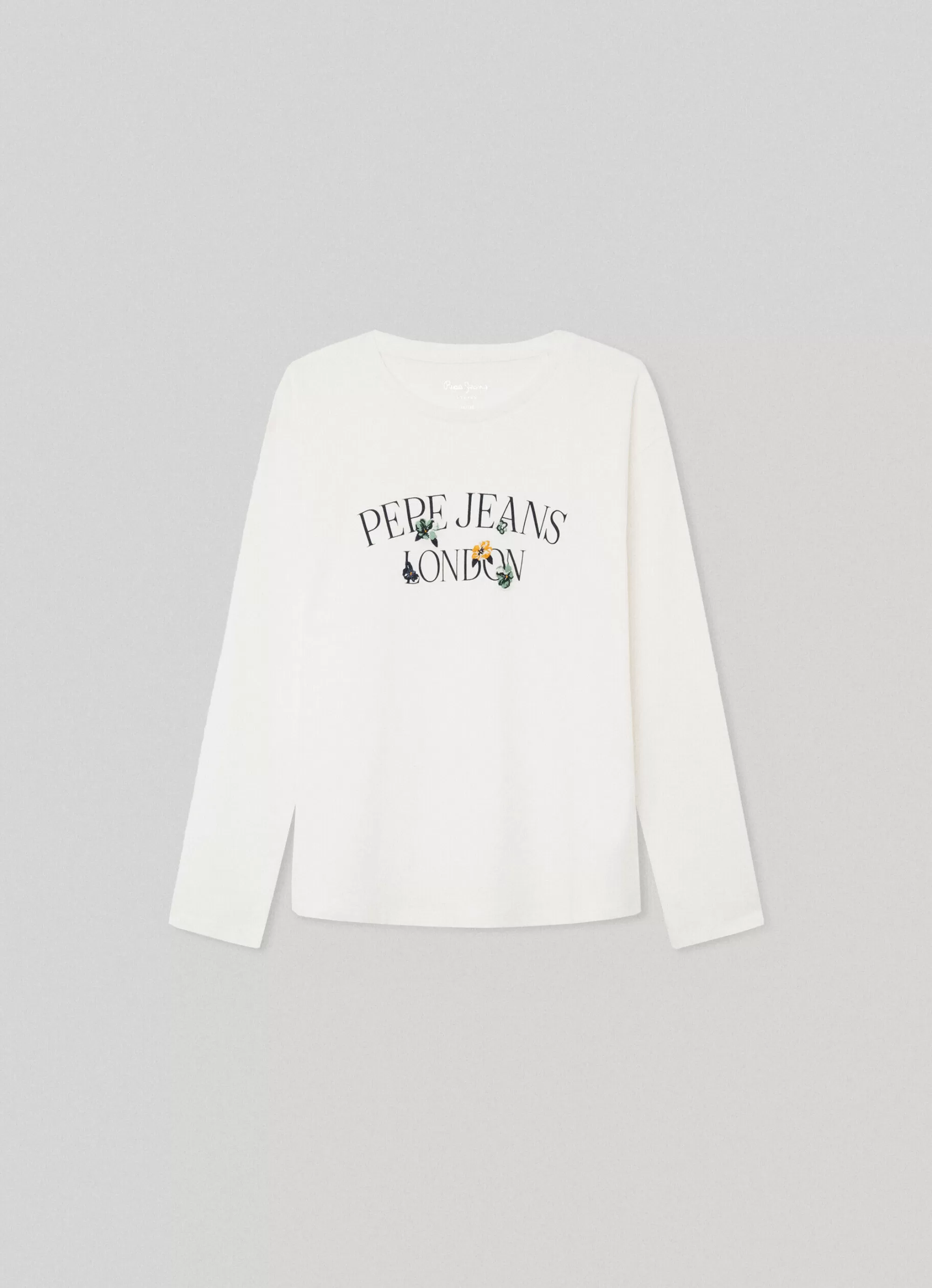 Rapariga Pepe Jeans Camisas E T-Shirts>T-Shirt Manga Comprida Logo Estampado