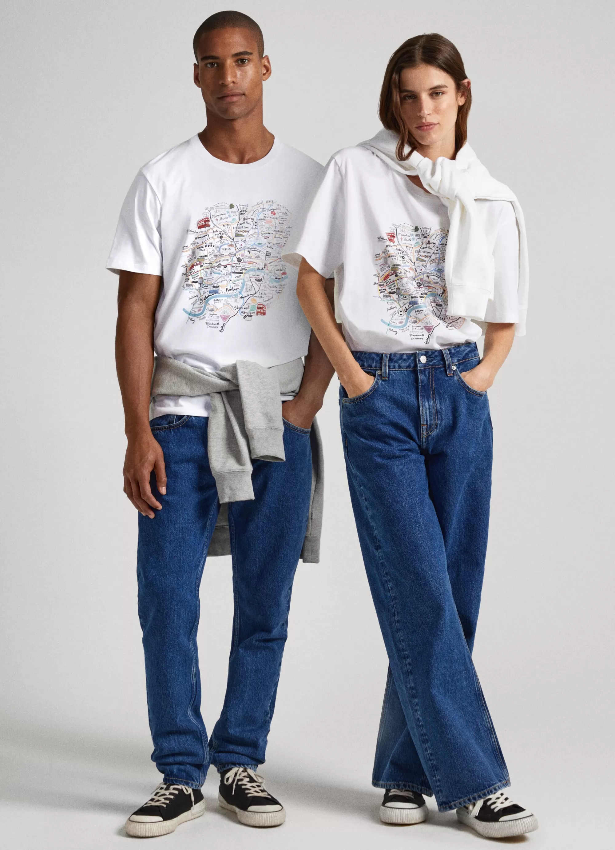 Homem Pepe Jeans T-Shirts>T-Shirt Mapa Londres Estampado