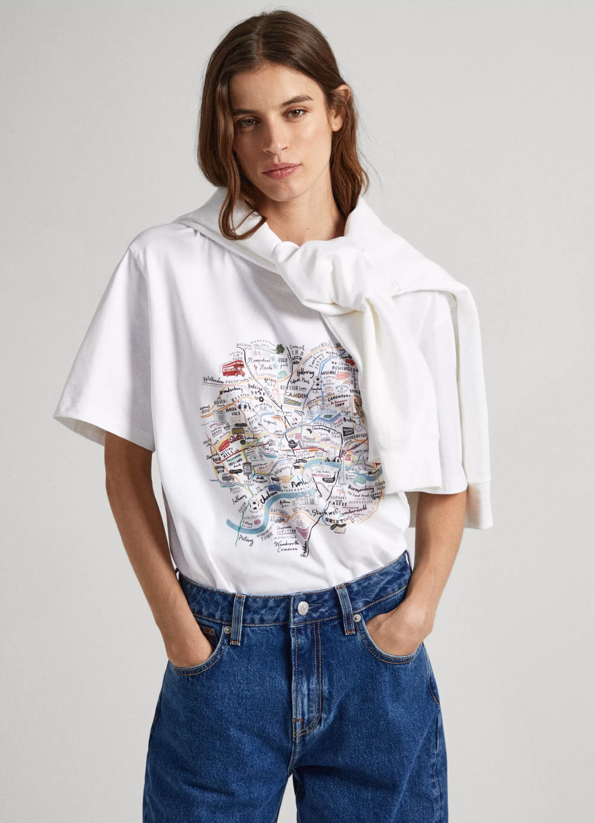 Homem Pepe Jeans T-Shirts>T-Shirt Mapa Londres Estampado