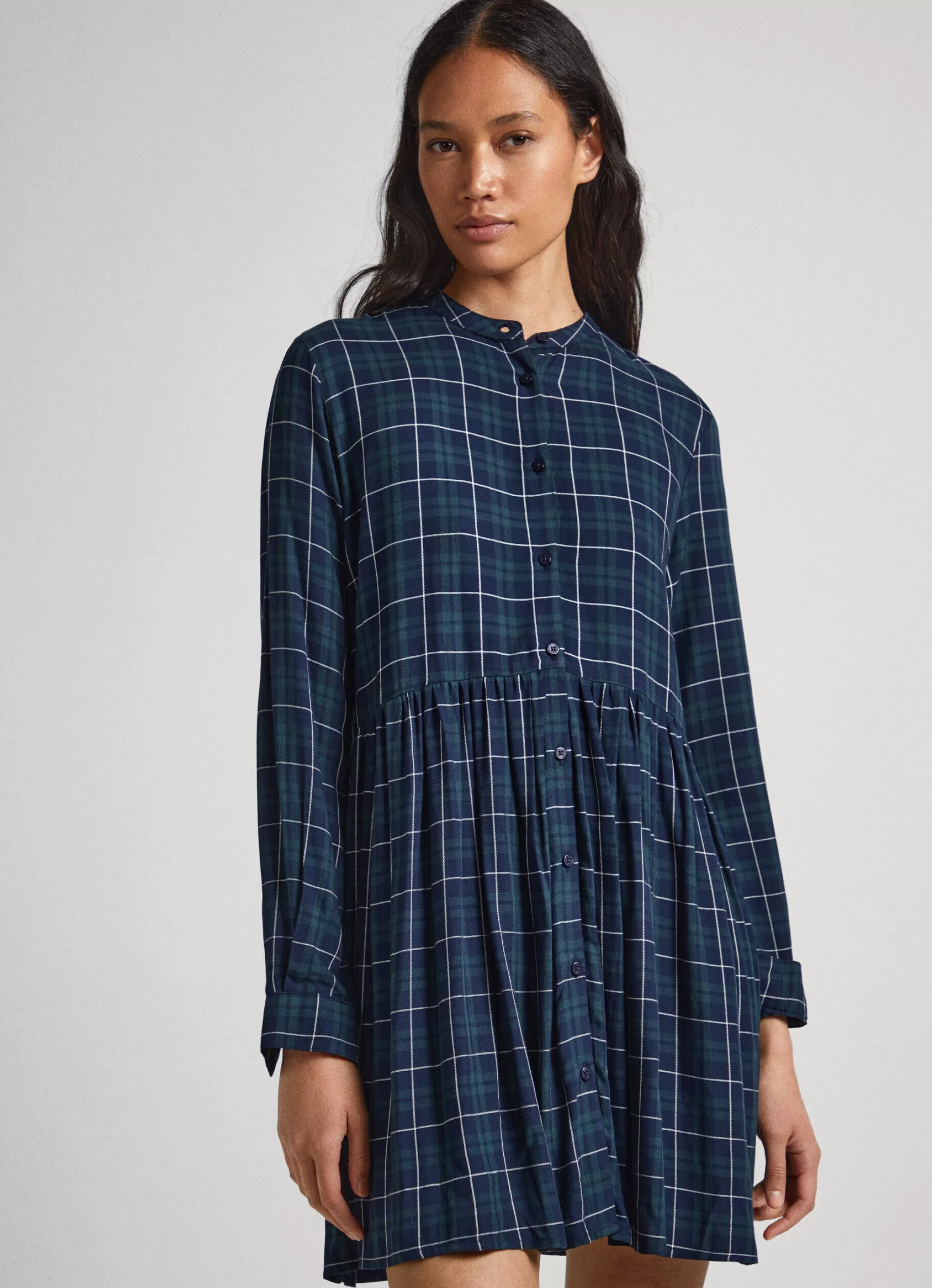 Mulher Pepe Jeans Vestidos E Macacões>Vestido Babydoll Xadrez