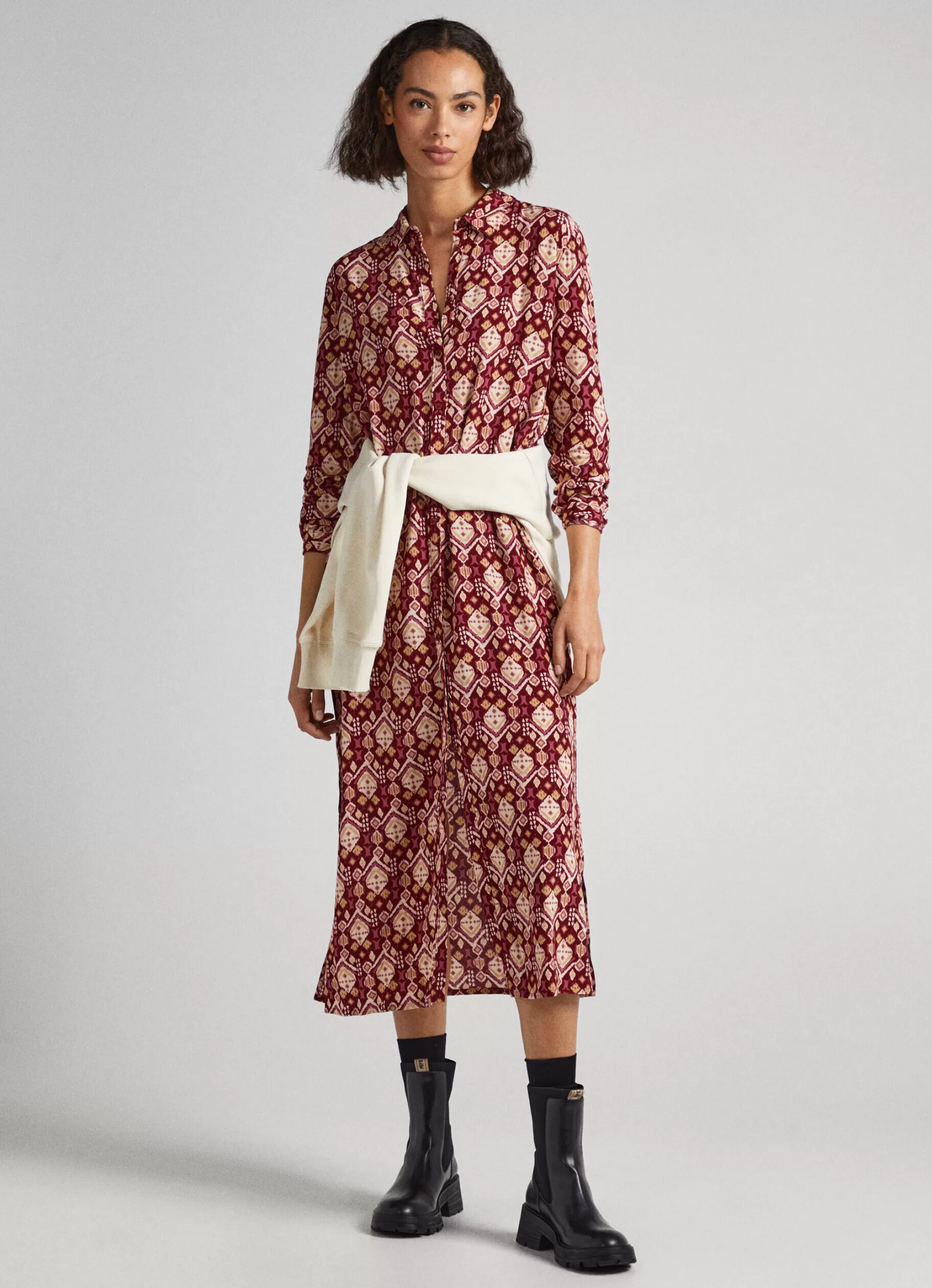 Mulher Pepe Jeans Vestidos E Macacões>Vestido Estampado Ornamental
